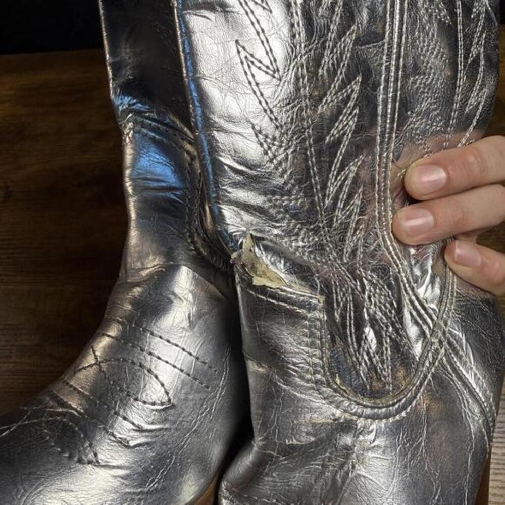 Miranda Lambert Cowboy Silver Synthetic Western Boots Womens 7M - Picture 5 of 8